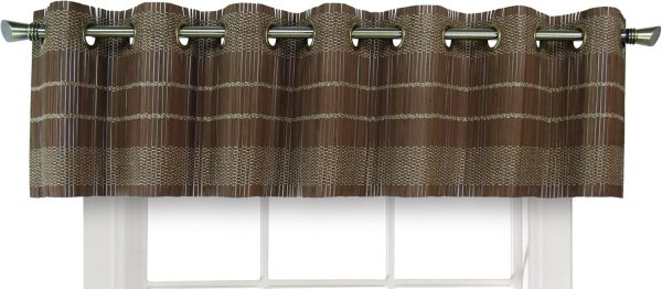 Versailles' Bamboo Wood Grommet Top Valance 72 x 12 Walnut - 图片 2