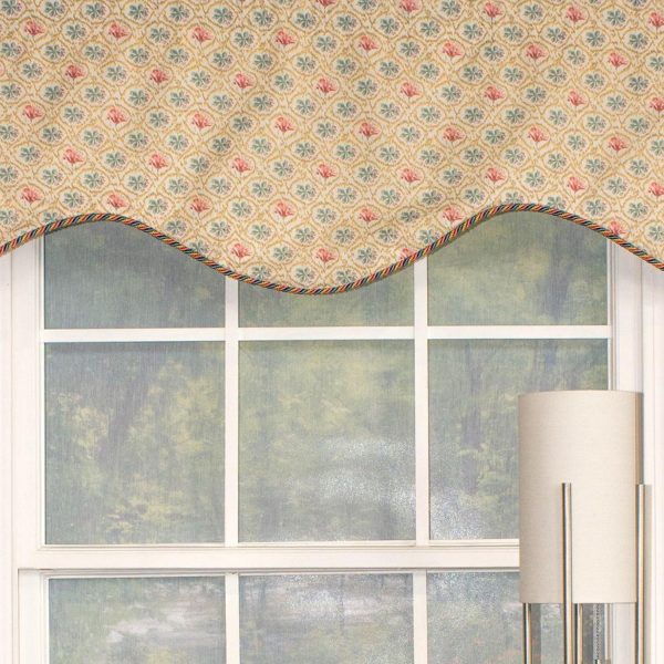 RLF Home Lake Blossom Corded Cornice 100% Cotton with Fully Lined 3 Rod Pocket Valnance for Windows 50 x 17 Multi - 图片 5