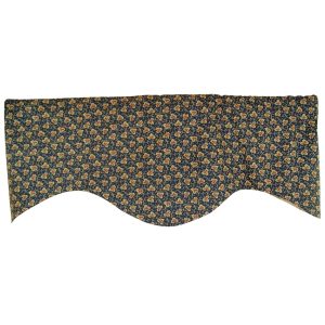 RLF Home Fenia Cornice 100% Cotton with Fully Lined 3 Rod Pocket Valnance for Windows 50 x 17 Blue