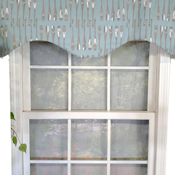 RLF Home Paddle Away Cornice  100% Cotton with Fully Lined 3 Rod Pocket Valnance for Windows 50 x 17 Spa - 图片 5