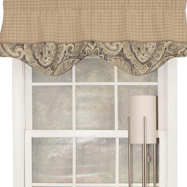 RLF Home Rosie Corded Cornice 100% Cotton with Fully Lined 3 Rod Pocket Valnance for Windows 50 x 17 Pink - 图片 5